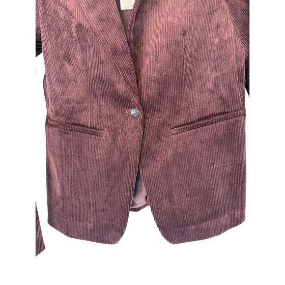 Loft Blazer Brown Corduroy Gremlin Moody Rustic Office Work Career Size 0 - Picture 5 of 11